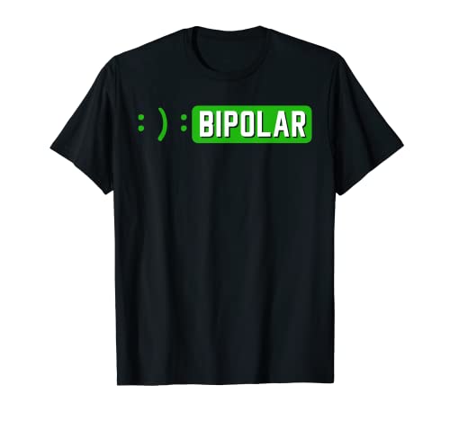 Semicolon Bipolar Mania Enfermedad Mental Ansiedad Regalo Verde Camiseta